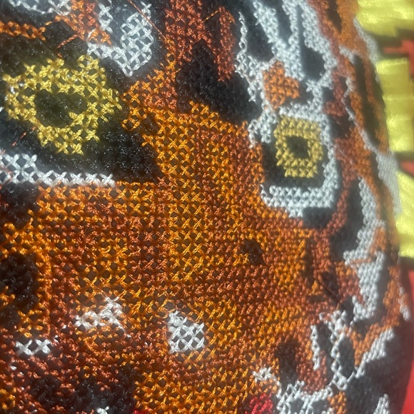 BCBGMaxAzria Velvet Zip Up Jacket with Floral and Tiger Embroidery Patches - Picture 9 of 12